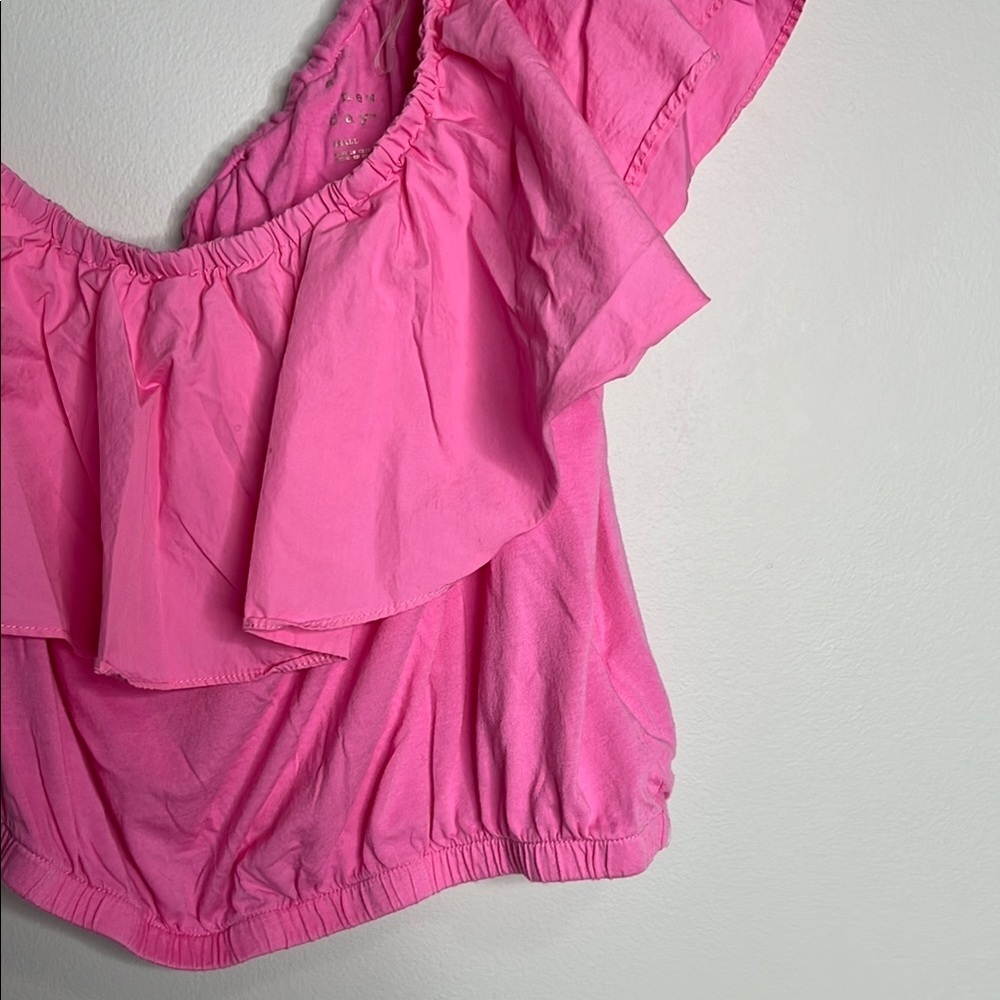 Pink Ruffled Off-Shoulder Women's Top - Picture 5 of 5